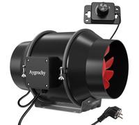 Aygrochy Ventola Aspirazione 125mm,Ventola Estrazione 416 m³/h Estrattore Aria con Controllore di Velocità,Per Cantina, Garage, Cucina, Bagno, Idroponica, Ventilazione.