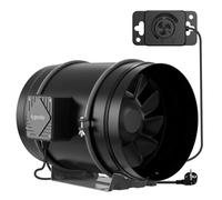 Aygrochy Ventola Aspirazione 200mm, Ventola Estrazione 935 m³/h Ventola di Scarico con Controllore di Velocità, Estrattore Aria In Linea Per Booster, Tenda di Crescita,Ventilazione.