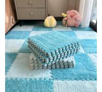 AYHARYLH 12 Pezzi di Peluche Puzzle Schiuma Tappetino da Pavimento Isolamento Acustico Tappeto Ad Incastro, Quadrato Tappeto Ad Incastro Morbido Casa Lavabile Camera da Letto Tappeti Tappetino