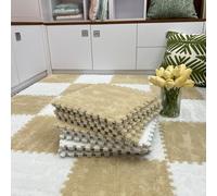 AYHARYLH 12 Pezzi di Peluche Puzzle Schiuma Tappetino da Pavimento Isolamento Acustico Tappeto Ad Incastro, Quadrato Tappeto Ad Incastro Morbido Casa Lavabile Camera da Letto Tappeti Tappetino