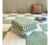 AYHARYLH 12 Pezzi di Peluche Puzzle Schiuma Tappetino da Pavimento Isolamento Acustico Tappeto Ad Incastro, Quadrato Tappeto Ad Incastro Morbido Casa Lavabile Camera da Letto Tappeti Tappetino