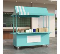 AYHARYLH Bancarella Chiosco Alimentare in Ferro con Tettoia Antipioggia - Ampio Ripiano per Esposizione di Frutta, Fiori e Prodotti per Mercati, Fiere ed Eventi(Green,140cm/55.1in)