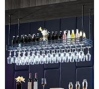 AYHARYLH Portabottiglie da Soffitto,Espositore Portabottiglie,Portabottiglie da Appendere Industriale Regolabile, per bar, caffetteria e cucina