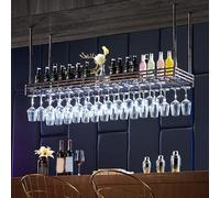 AYHARYLH Portabottiglie da Soffitto,Espositore Portabottiglie,Portabottiglie da Appendere Industriale Regolabile, per bar, caffetteria e cucina