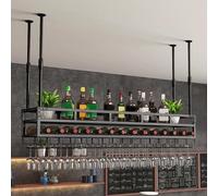 AYHARYLH Portabottiglie da soffitto in metallo, Mensola da Soffitto Porta Bicchiere da vino Sospeso, per Cucina Bar Caffetteria