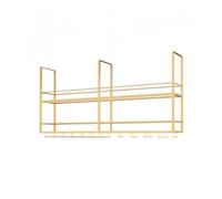 AYHARYLH Portabottiglie da soffitto in metallo, Porta Bicchieri Sospesi 2 Strati Industriale, per Vino con Guardrail, Facile da Installare, per Cucina Bar Caffetteria