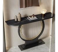 AYHARYLH Tavolo Consolle Ingresso, Mensola Dietro Divano, Mobile Ingresso Corridoio, Tavolo da Ingresso con Struttura In Base In Metallo Per Soggiorno e Corridoio(Black,100cm/39.3in)