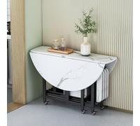 AYHARYLH Tavolo Pieghevole Per 4 Persone Con Sedie, Set Da Cucina Estendibile A Ribalta, Compatto Salva Spazio Per Mini Appartamenti, E Soggiorno(140cm/55.1in)