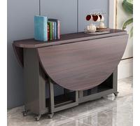 AYHARYLH Tavolo Rotondo Pieghevole, Estensibile A Farfalla Con Design Salva Spazio, Versatile Per Piccoli Spazi, Cucina, Sala Da Pranzo, Soggiorno(Brown,160cm/63in)