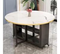 AYHARYLH Tavolo Rotondo Pieghevole, Estensibile A Farfalla Con Design Salva Spazio, Versatile Per Piccoli Spazi, Cucina, Sala Da Pranzo, Soggiorno(White,120cm/47.2in)