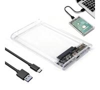 AYHYHLJZJ Unità disco rigido da 2,5", 6 Gbps USB C 3.1 Gen 2 per HDD SATA e SSD da 2,5" e 7 mm/9,5 mm, UASP&Trim accelerazione SSD cavo USB 3.0 Incluso-Trasparente