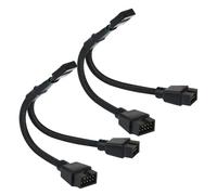 AYHYHLJZJ USB 2.0 9 Pin Splitter Scheda Madre, USB 2.0 9 Pin a Doppio Cavo di Estensione, 2 Pezzi Nero in Nylon Intrecciato, USB Splitter Motherboard 1-2, USB Pin per Computer PC Scheda Madre