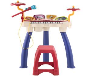 AYIAPLAY Tastiera per Bambini con Sgabello e Tamburo in PP e ABS Multicolore