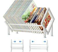 Ayicheyl Scrivania Scaffale Libri Piccola Libreria, Retrattile Porta Libri Metallico Mini Librerie, Desk Shelf Salvaspazio Biblioteca per Le Scrivanie Dei Bambini, Gli Uffici, I Soggiorni (Bianco)