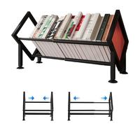 Ayicheyl Scrivania Scaffale Libri Piccola Libreria, Retrattile Porta Libri Metallico Mini Librerie, Desk Shelf Salvaspazio Biblioteca per Le Scrivanie Dei Bambini, Gli Uffici, I Soggiorni (Nero)