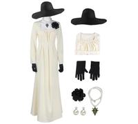 AYIMEIS Alcina Dimitrescu Cosplay Costume Completo Abito Medievale Vittoriano Bianco Giochi Horror 8 Vampire Lady Costume Natale Halloween Carnevale Party Stage Performance Adulto XS-3XL
