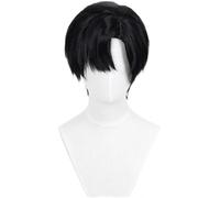 AYIMEIS Alien Stage Ivan Cosplay Parrucca Nero Corta Anime Alien Stage Cosplay Ivan Wig Natale Halloween Carnevale Party Performance Accessori Anime Parrucca Adulti