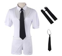 AYIMEIS Anime Land of The Lustrous Cosplay Costume Set Nero/Bianco Houseki No Kuni Cosplay Antarcticite Diamond Uniforme Natale Halloween Carnevale Party Costume Adulto XS-3XL