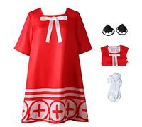 AYIMEIS Anya Cosplay Costume con Parrucca Anime Spy X Family Costume Anya Forger Cosplay Uniforme Abito Rosso Natale Halloween Carnevale Party Stage Performance Travestimento per Adulto S-3XL