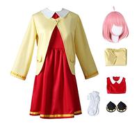 AYIMEIS Anya Cosplay Costume Set con Parrucca Anime Spy X Family Cosplay Costume Anya Forger Uniforme Natale Halloween Carnevale Party Stage Performance Travestimento per Adulto S-3XL