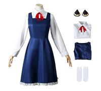 AYIMEIS Bambina Anya Cosplay Costume con Parrucca Anime Spy X Family Cosplay Anya Forger Uniforme Natale Halloween Carnevale Party Stage Performance Costume per Bambini Blu 110-140