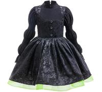 AYIMEIS Bambina Elphaba Cosplay Costume Wicked Strega Elphaba Costume Nero Gotico Abito da Strega Natale Halloween Carnevale Party Stage Performance Cosplay Ragazza 100-150