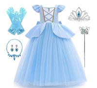 AYIMEIS Bambina Vestito da Principessa Cenerentola con Accessori Costume da Cenerentola per Bambini Halloween Carnevale Cosplay Compleanno Natale Festa Abito da Sera