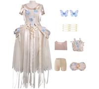 AYIMEIS Donna Enid Sinclair Costume con Parrucca Vestito da Ballo Rosa mercoledì Season 2 Enid Cosplay Abito da Sera Elegante Natale Halloween Carnival Party Performance Costume Adulti XS-3XL