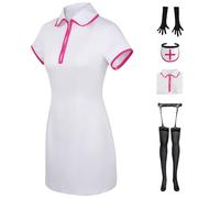 AYIMEIS Donna Makima Cosplay Costume Set con Parrucca Anime Chainsaw Man Cosplay Costume Makima Power Uniform da Infermiera Sexy Halloween Carnival Party Stage Performance Vestiti per Adulti
