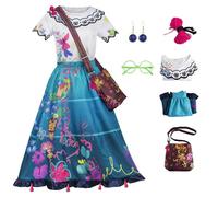 AYIMEIS Donna Mirabel Cosplay Costume con Parrucca e Borsa Vestito da Principessa Fantasia Magica Mirabel Madrigal Costume Compleanno Partito Natale Halloween Anime Carnevale Vestito