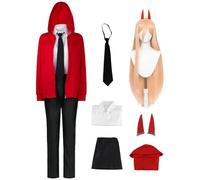 AYIMEIS Donna Power Cosplay Costume Completo Set con Parrucca Anime Chainsaw Man Cosplay Costume Power Uniform Rosso Halloween Carnival Party Stage Performance Vestiti per Adulti