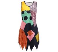 AYIMEIS Donna Sally Cosplay Costume Flim Jack Skellington Cosplay Sally Costume Stampato Abito da Sposa Scheletro Gotico Uniforme Natale Halloween Carnevale Party Performance Abiti Adulti