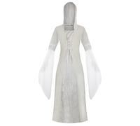 AYIMEIS Donna Vestito Medievale con Cappuccio Costume da Strega Abito da Vampiro Rinascimentale Costume Vintage Gotica Vestito Halloween Carnevale Natale Festa Cosplay Abito Adulti XS-3XL