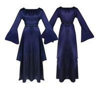 AYIMEIS Donna Vestito Medievale con Maniche a Tromba Costume da Strega Abito Rinascimentale Vittoriana Vintage Costume Gotica Vestito Halloween Carnevale Natale Festa Cosplay Abito Adulti S-3XL