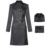 AYIMEIS Elphaba Cosplay Costume Set Wicked Strega Costume Elphaba Uniforme Scolastica a Righe Nere Natale Halloween Carnevale Party Stage Performance Cosplay Adulto