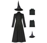 AYIMEIS Elphaba Cosplay Costume Set Wicked Strega Elphaba Costume Nero Gotico Abito da Strega Natale Halloween Carnevale Party Stage Performance Cosplay Adulto