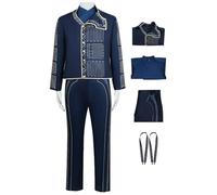 AYIMEIS Fiyero Cosplay Costume 4 Pezzi Wicked Costume Principe Fiyero Uniforme Blu Natale Halloween Carnevale Party Stage Performance Cosplay Adulto