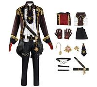 AYIMEIS Genshin Impact Diluc Cosplay Costume Completo con Parrucca Genshin Cosplay Outfit Diluc Uniforme Natale Halloween Carnevale Party Stage Performance Costume Adulto XS-3XL