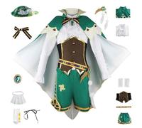 AYIMEIS Genshin Impact Venti Cosplay Costume Completo con Parrucca Genshin Cosplay Outfit Personaggi del Gioco Venti Uniforme Natale Halloween Carnevale Party Stage Performance