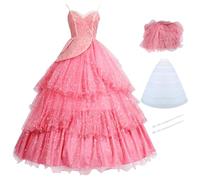 AYIMEIS Glinda Cosplay Costume Donna Abito da Principessa Wicked Strega Glinda Costume Abito da Sera Rosa Natale Halloween Carnevale Party Stage Performance Cosplay Adulto