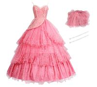 AYIMEIS Glinda Cosplay Costume Donna Abito da Principessa Wicked Strega Glinda Costume Abito da Sera Rosa Natale Halloween Carnevale Party Stage Performance Cosplay Adulto