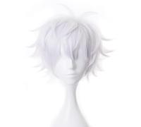 AYIMEIS Gojo Satoru Cosplay Parrucca Corta Argento Anime Jujutsu Cosplay Costume Satoru Gojo Wig Natale Halloween Carnevale Party Performance Costume Accessori