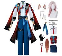 AYIMEIS Honkai Star Rail Jiao Qiu Cosplay Costume Completo con Parrucca Jiaoqiu Cosplay Outfit Personaggi del Gioco Jiao Qiu Uniforme Natale Halloween Carnevale Party Stage Performance