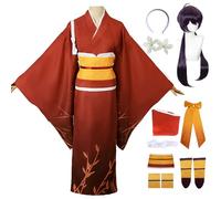 AYIMEIS Izumi Kyouka Cosplay Costume Completo con Parrucca Anime Bungo Stray Dogs Cosplay Costume Kyouka Izumi Kimono Natale Halloween Carnevale Party Stage Performance Outfit Adulto