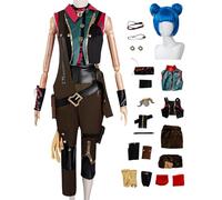 AYIMEIS Jinx Cosplay Costume Completo con Parrucca Anime Arcane 2 Cosplay Outfit Jinx Uniforme Natale Halloween Carnevale Party Stage Performance Costume Adulto