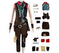AYIMEIS Jinx Cosplay Costume Completo con Parrucca Anime Arcane 2 Cosplay Outfit Jinx Uniforme Natale Halloween Carnevale Party Stage Performance Costume Adulto