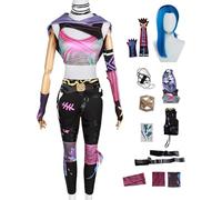 AYIMEIS Jinx Cosplay Costume Completo con Parrucca Anime Arcane 2 Cosplay Outfit Jinx Uniforme Natale Halloween Carnevale Party Stage Performance Costume Adulto