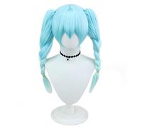 AYIMEIS Miku Cosplay Parrucca Doppia Coda di Cavallo Bunny Girl Miku Wig Anime Cosplay Parrucca Lunga Halloween Carnevale Performance Accessori blu ghiaccio 50cm