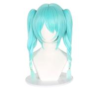 AYIMEIS Miku Cosplay Parrucca Doppia Coda di Cavallo Bunny Girl Miku Wig Anime Cosplay Parrucca Lunga Halloween Carnevale Performance Accessori blu ghiaccio 50cm