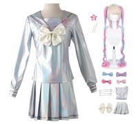 AYIMEIS Needy Girl Overdose Cosplay Costume Completo con Parrucca Kangel Top Gonne e Accessori Personaggi del Gioco Kangel AME Chan JK Uniforme Natale Halloween Carnevale Party Stage Performance